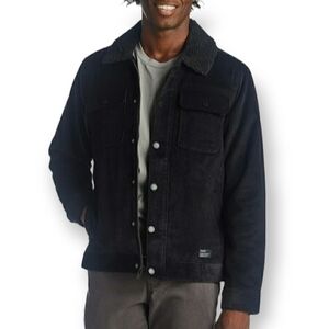 Men's Black Sherpa Collar Corduroy Jacket XL Hurley